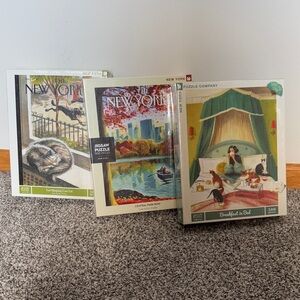 (3) New York Puzzle Company Jigsaw Puzzle Set 500 Pieces